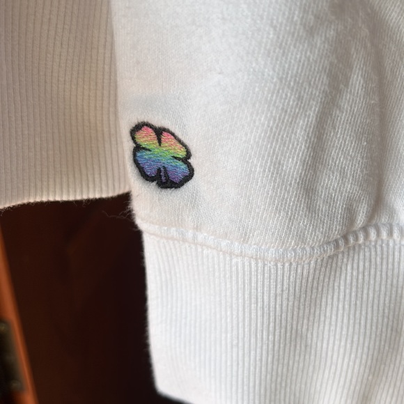 Lucky All Cotton Hoodie Sweatshirt with “Born Lucky” Color Graphic - Picture 3 of 5